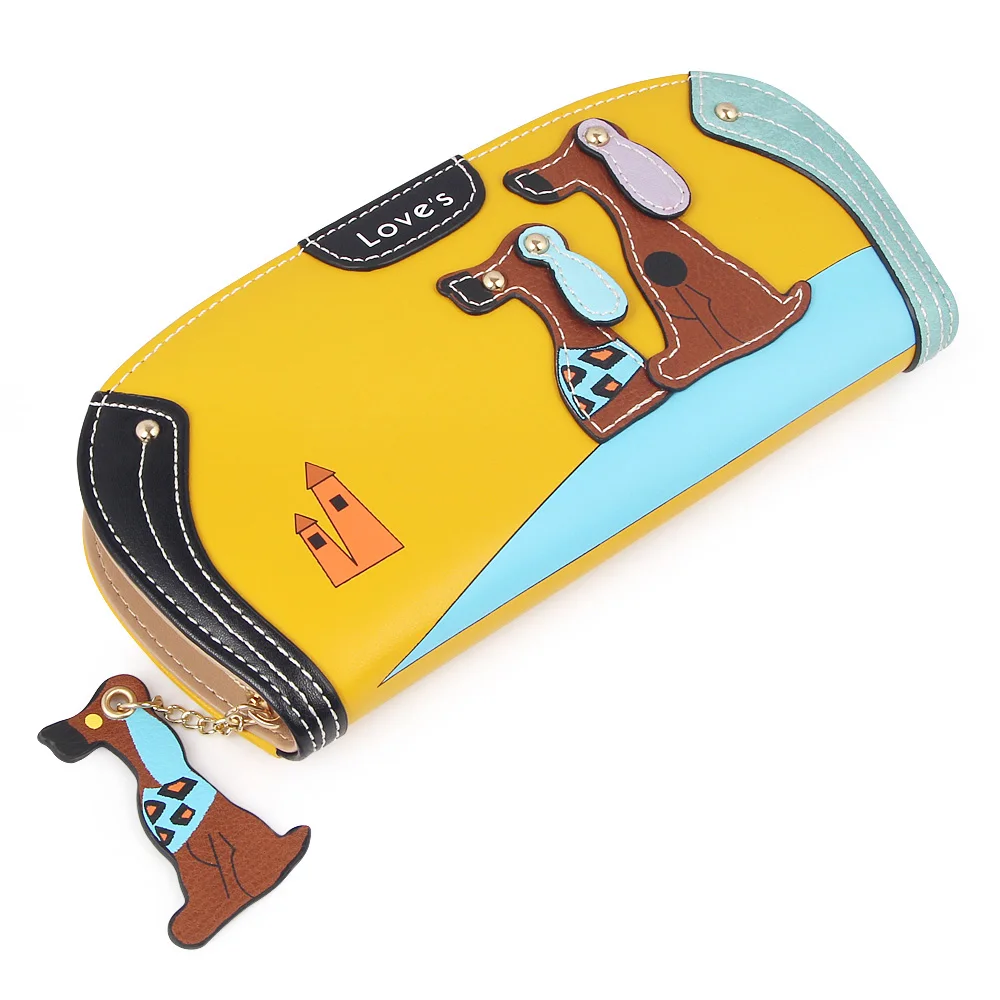 Buy 2018 Fashion Cute Long Wallet Women PU Leather Cartoon Dog Wallets Lady