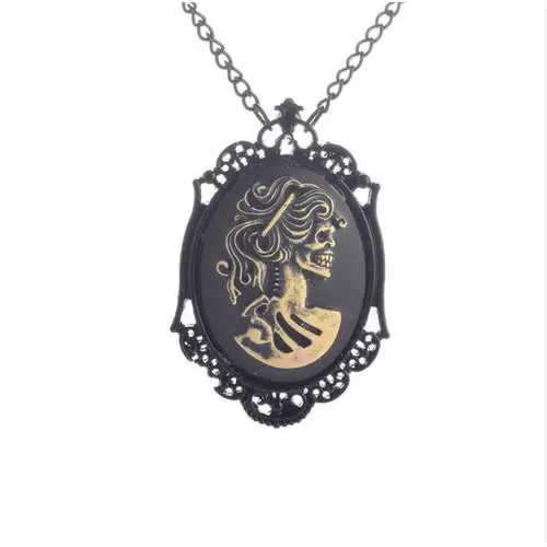 Ожерелье ретро Скелет Подвеска звено цепи камеи ожерелье ювелирные изделия дружба подарки K04398 - Окраска металла: Style 16