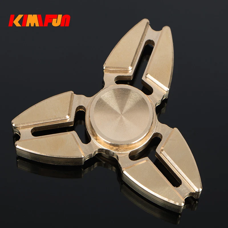 3 угла EDC Tri-Spinner Fidget Toys шаблон ручной Спиннер медный фиджет и взрослые с СДВГ