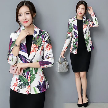 

Womens Ladies Retro Floral Zipper Up Bomber Jacket Casual Coat Outerwear Clothes Women Female Blazer Jacket Blazer Feminino