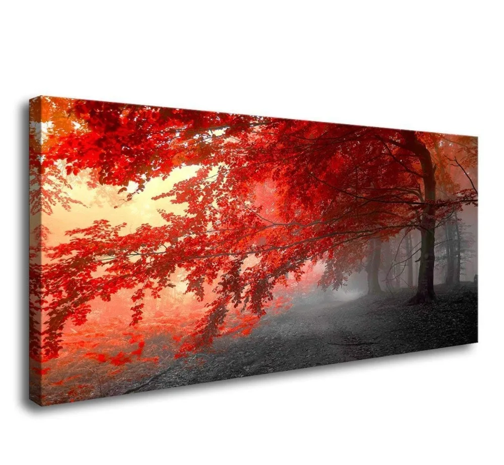 

Large Diy Diamond painting red trees,Seascape Diamond Embroidery sale rhinestones pictures mosaic icons Home decoration JS4730