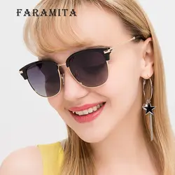 Faramita бренд кошачий глаз синий праздник путешествия очки Для женщин солнцезащитные очки моды личности поляризационные UV400 Высокое качество