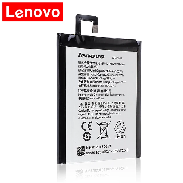 2018 оригинальный lenovo bl250 VIBE S1 S1c50 S1a40 BL250 батарея Перезаряжаемые литий-ионный аккумулятор встроенный литий-полимерный аккумулятор для мобильного телефона