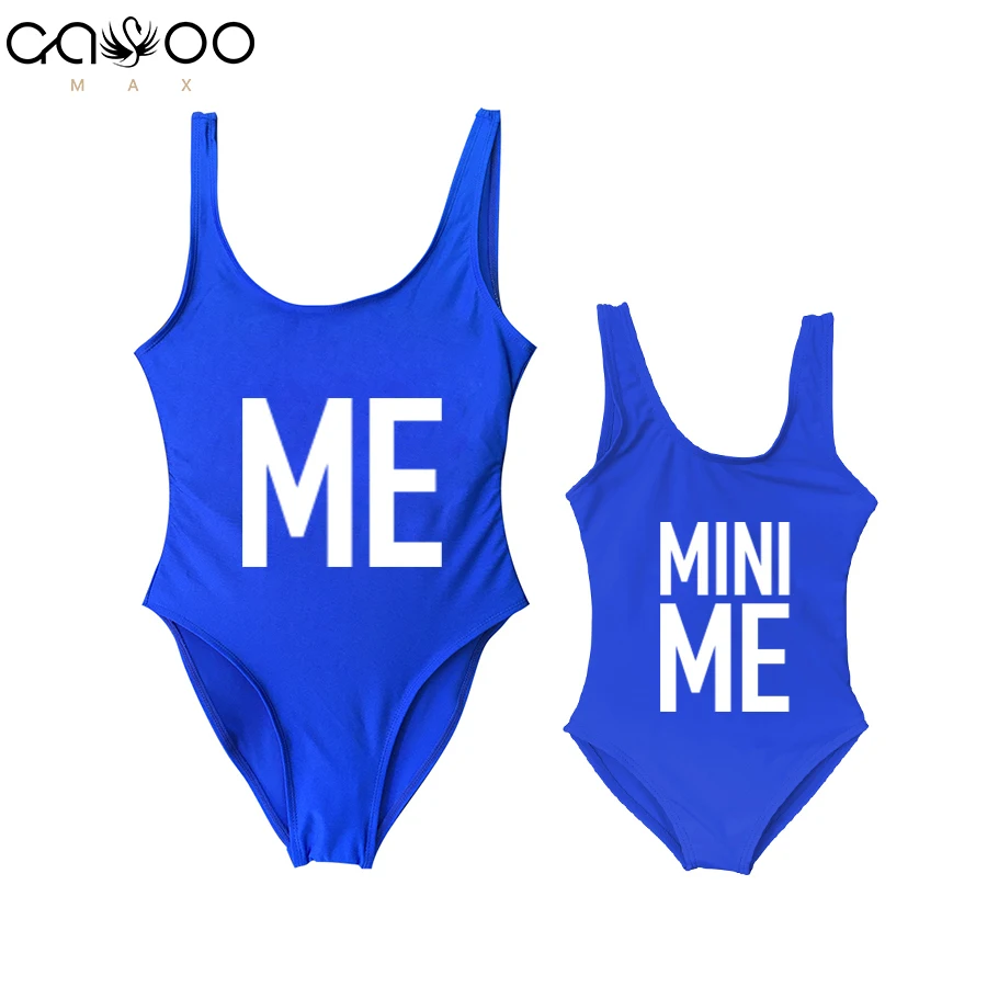 

New Mother Daughter Swimsuits Family Matching Clothes Outfits ME And Mini Me Bikini Mom Baby Girl Swimwear One Piece Swimsuit