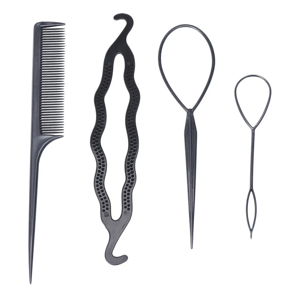 

1Sets Braider Tools Head To Weave Hairstyles Pull Hair Pins Double Hook Plate Made Needle Comb Donut Big Hair Accessories MY233