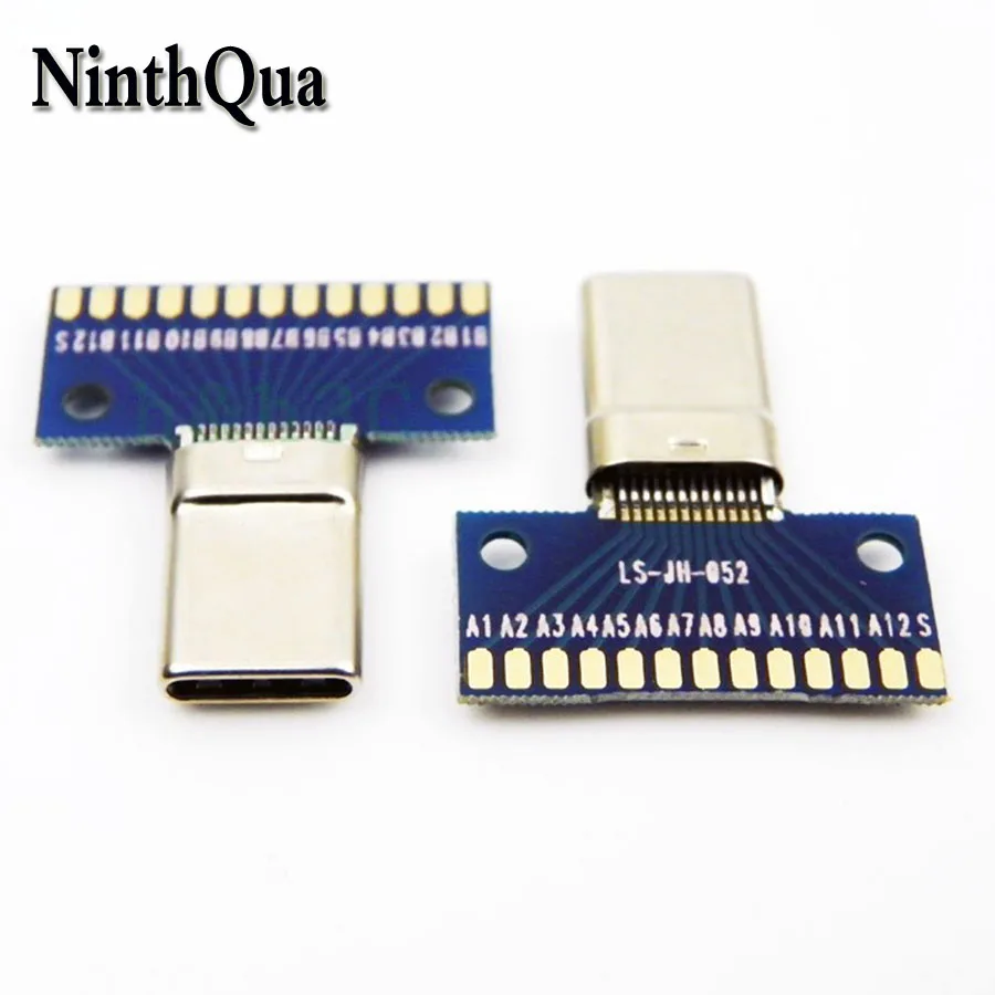 NinthQua 1 шт. USB 3,1 type-C разъем 24+ 2P штекер Адаптер для припоя провода кабель 24P+ 2P детали печатной платы
