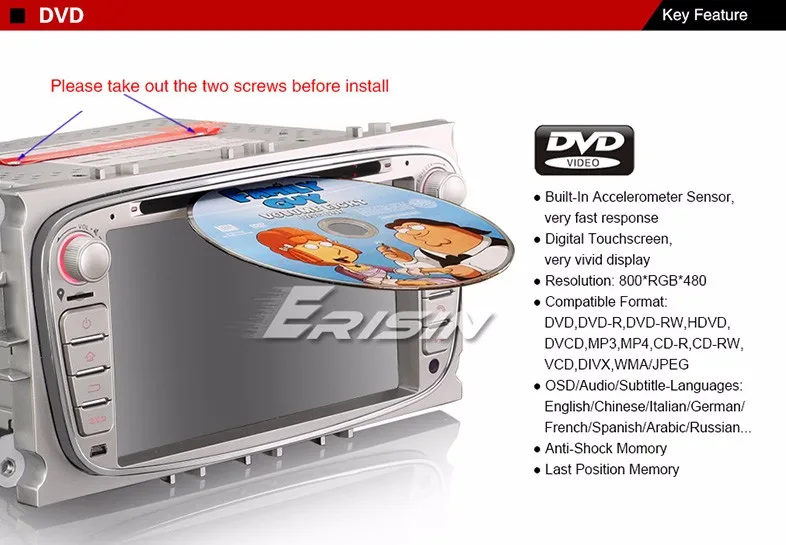 Top 7" Special Car DVD for Ford Mondeo 2007-2011 & Focus 2007-2010 & S-Max 2008-2011 with 500GB Mobile Hard Disk Support 11