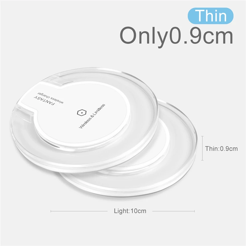 

Mzxtby Ultra-Thin Crystal K9 Wireless Charger Qi Fast Charge Wireless Charging Led Fast Charging Pad For iphone Samsung Huawei