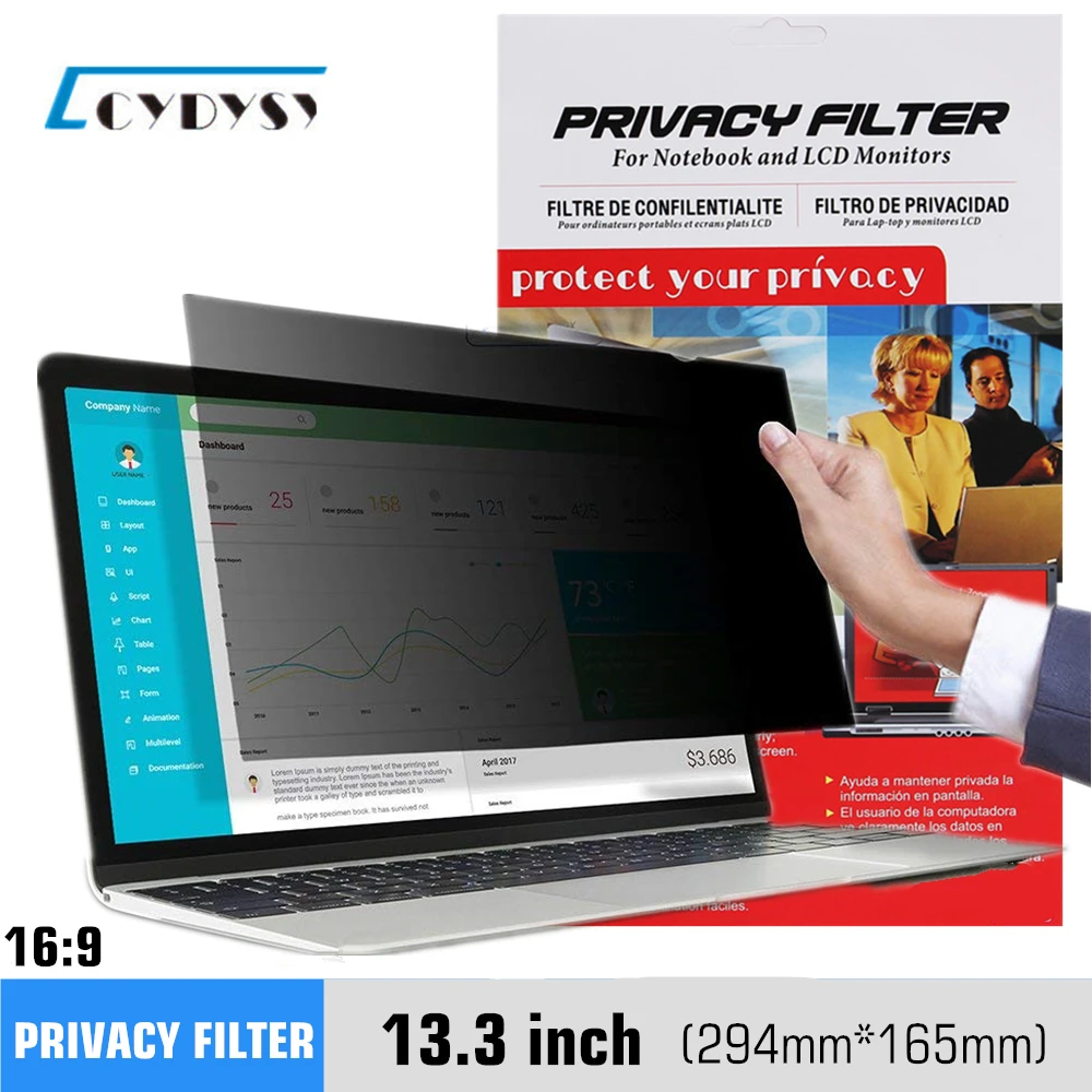 En Ligne 13.3 pouce Filtre de Confidentialité Écran De Protection film pour Widescreen16 9 ordinateur portable 11 5 8 \