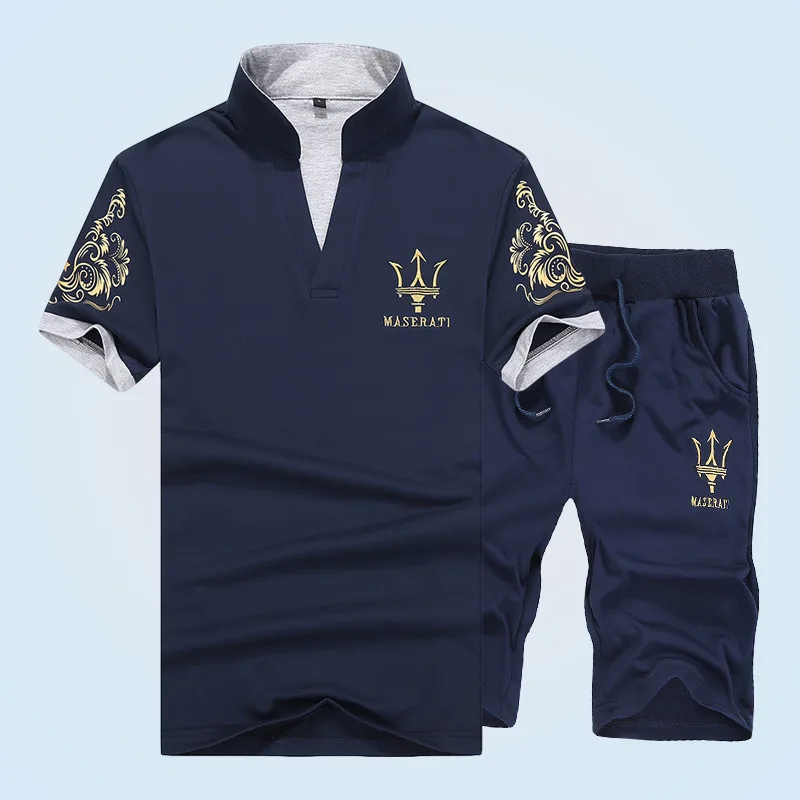 

Short-sleeved T-shirt Men's New Sports Suit 2019 Summer Two-piece Casual Men's Suit