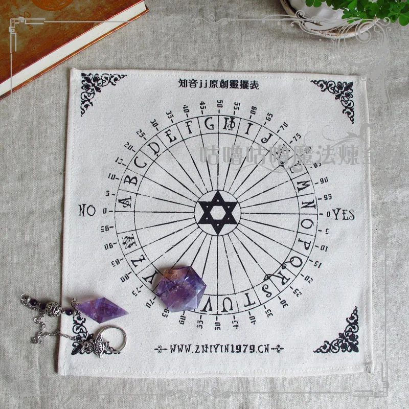  Anime Cosplay Charm Home Black/Sliver/White Table Pendulum Magic Pentacle Runes Tarot Altar Table C