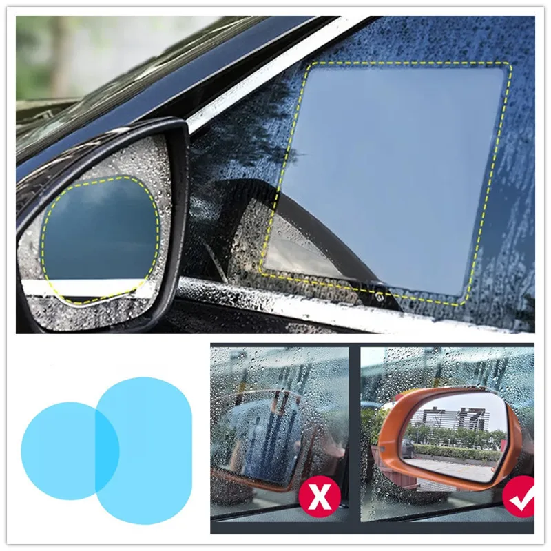 omufipw 2 pack Car Anti Rain Film,Hd Clear Nano Coating Snowproof Waterproof Anti-Fog Anti-scratch Protector for Car Side Windows