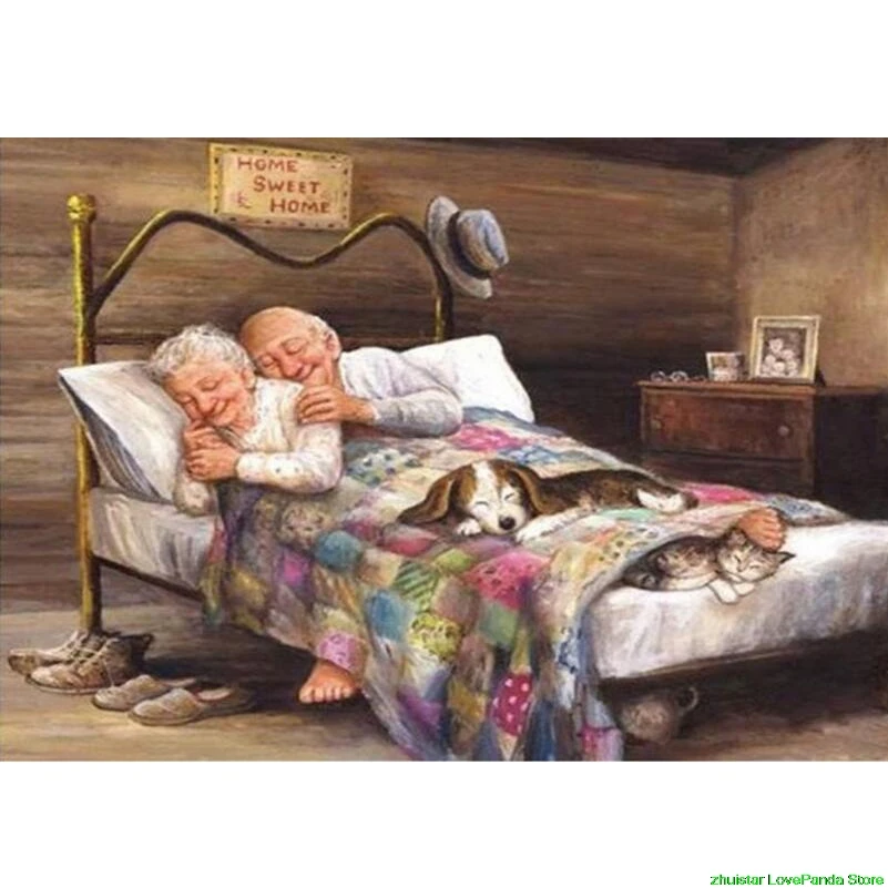 

diamond painting old couple sleeping beadwork mosaic diamond embroidery sale diamond painting accessories rhinestones pictures