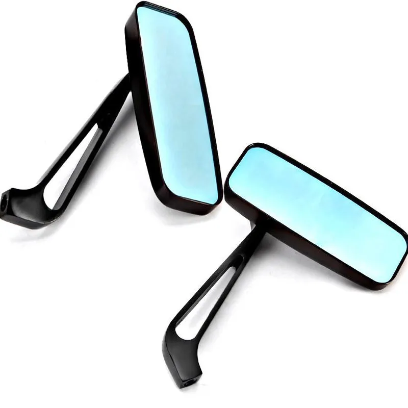 

A Pair of Black Motorcycle Rectangle Rear view Mirrors For Harley Cruiser Chopper Custom