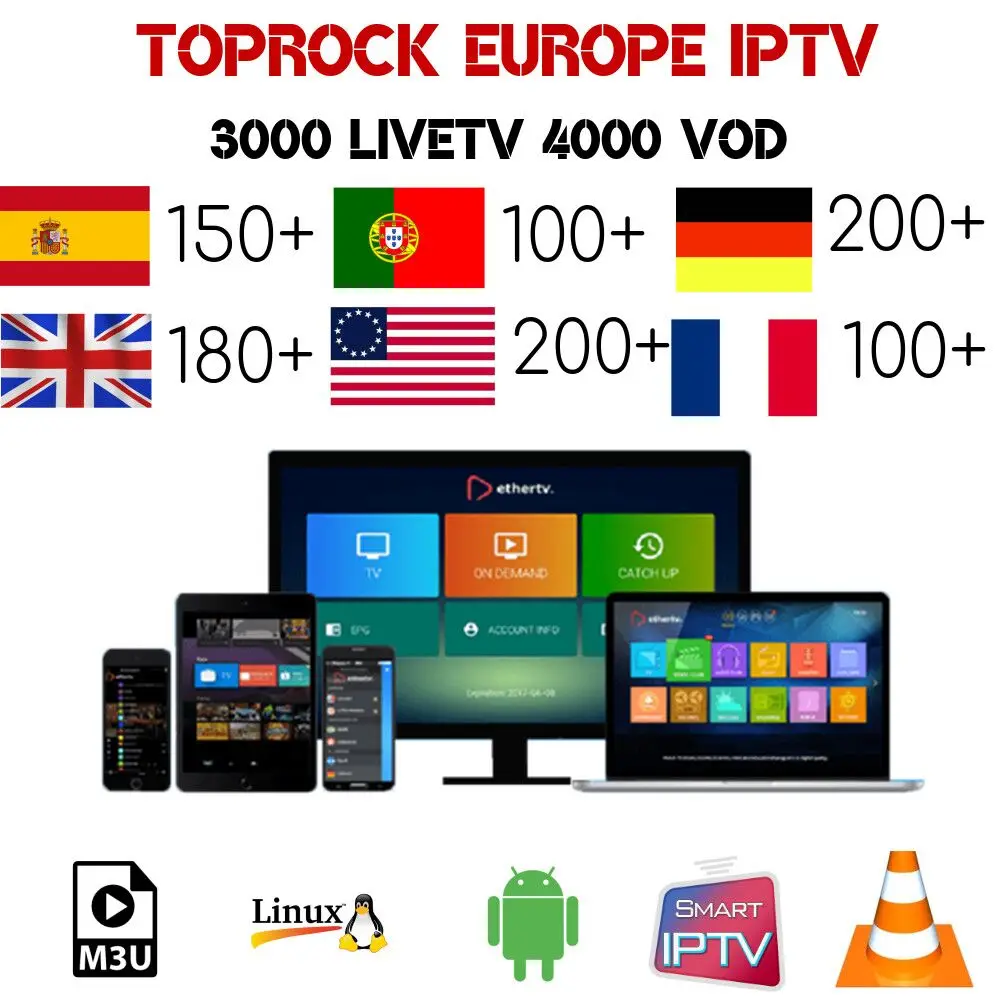 Spanish IPTV 1 year M3U Enigma2 for iptv Spain UK Germany France Italy