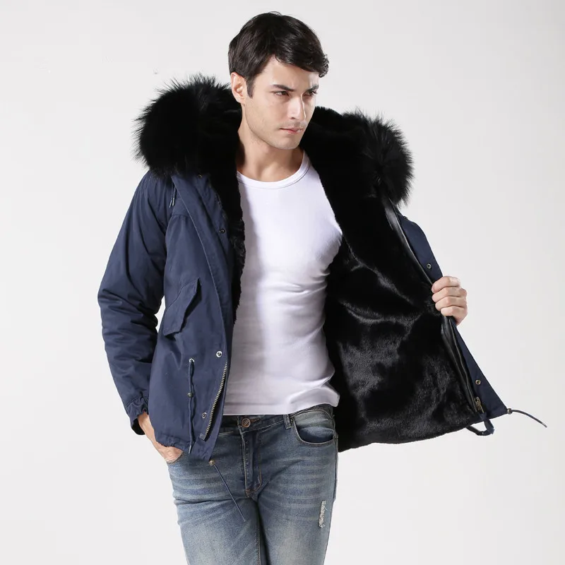 2017 Winter Coat Men's Blue Fashion Warm Jacket Mens Work Wear ...