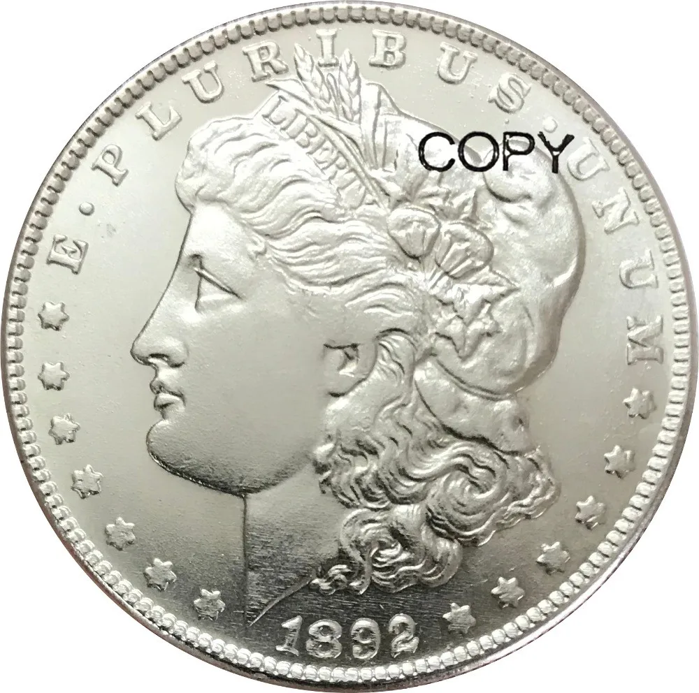 1 доллар США 1892 Моргана купроникель посеребренные копировальные