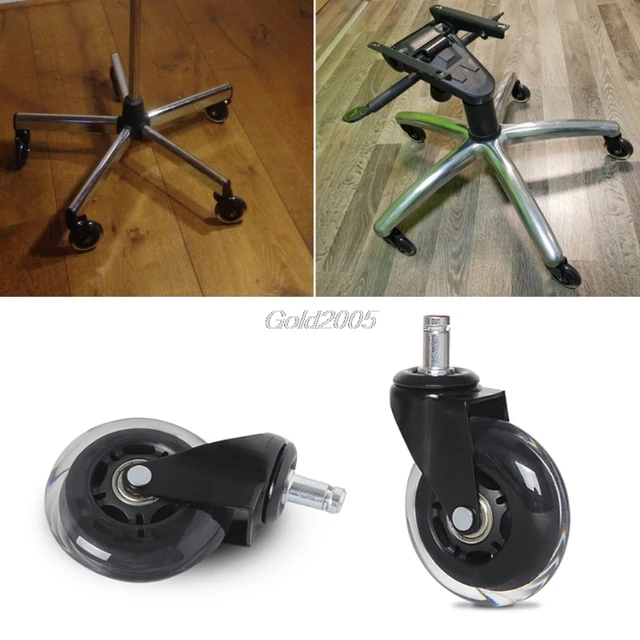 universal 3 pu rollerblade style office chair wheels replacement