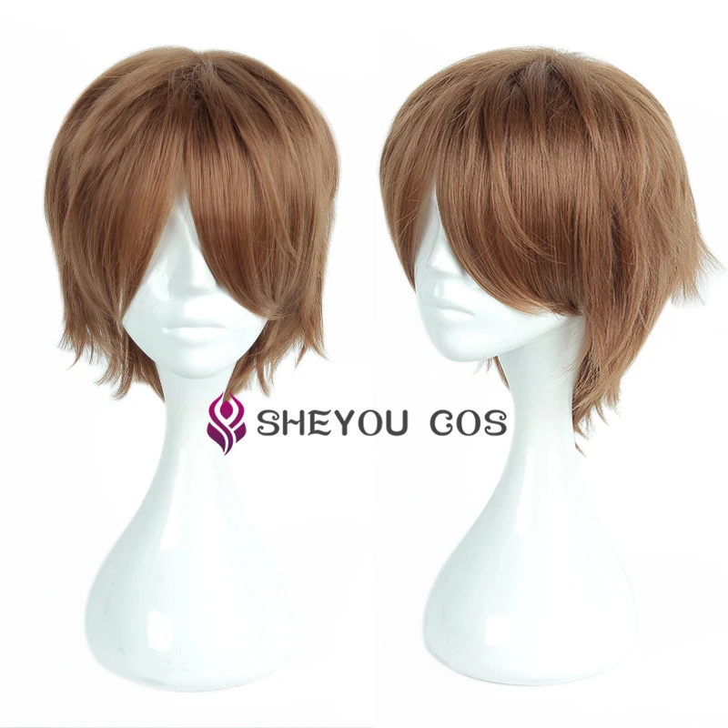 

Anime Death Note Yagami Light Cos Wig Short Brown Heat Resistant Hair Pelucas Cosplay Costume Wigs + Wig Cap