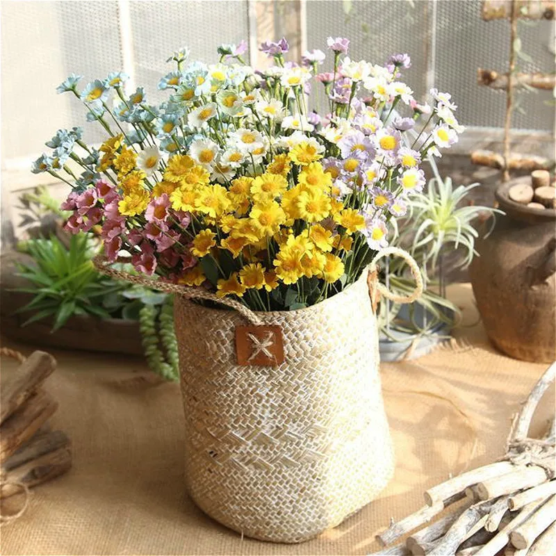 

PE Foam Small Daisy Simulation Flower Long Branch Decoration 15 Fake Flowers Heads Handmake Wreath Gift Box Scrapbooking Craft