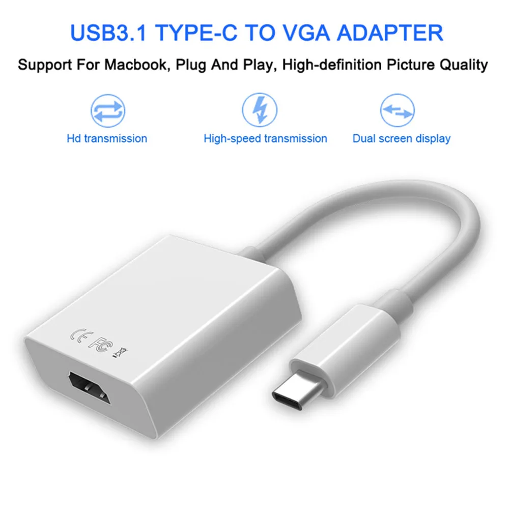 USB 3,1 type C к HDMI 4 K адаптер usb-кабель C к HDMI 1080 P конвертер для vga кабель