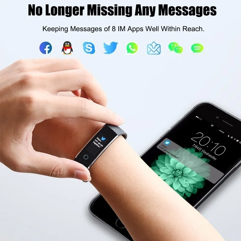 C20 Smart Watch with pressure measurement Heart Rate Monitor Weather Message Push Activity Tracker Fitness Wristband Smart band