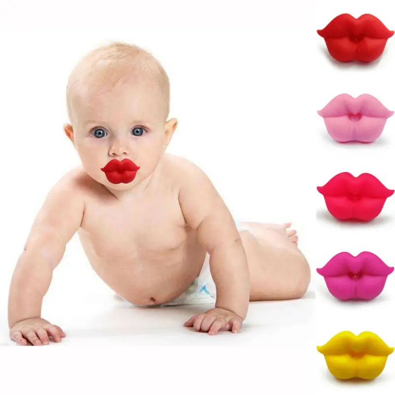 

Funny Pacifier Teether Orthodontic Safe Soother Dummy Lip Baby Silicone Nipple