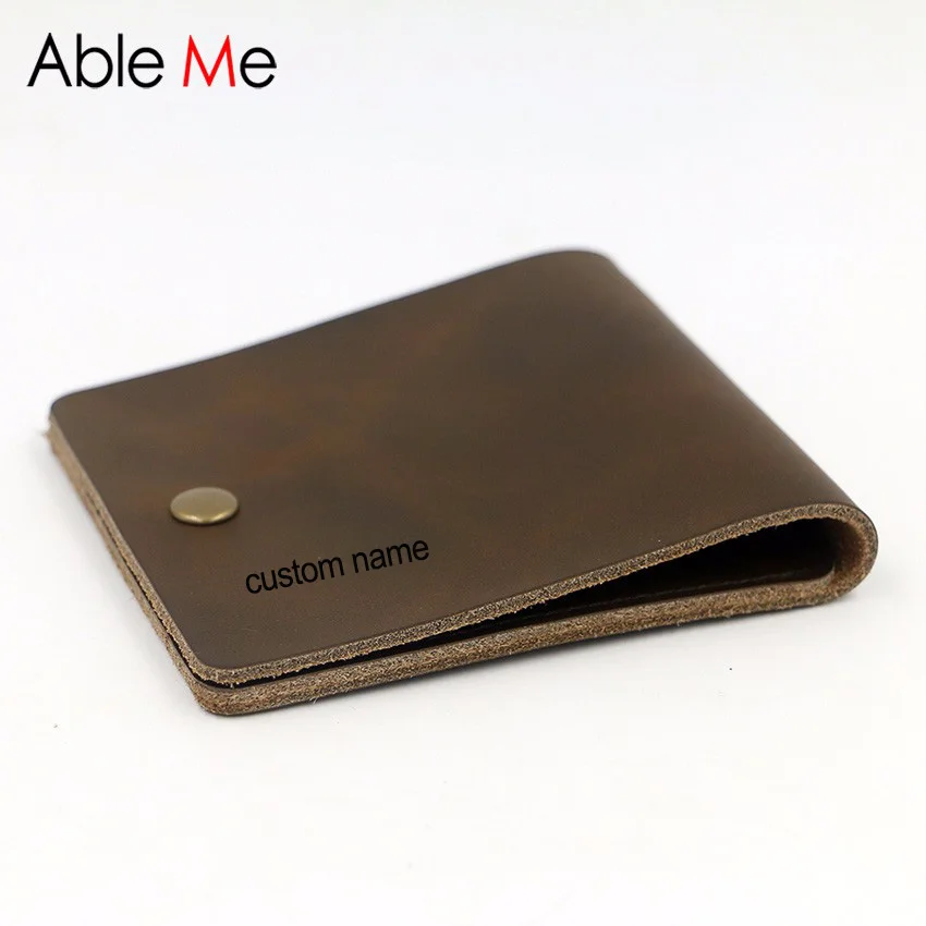 Custom Name gifts Stylish Handmade Men Wallet Short Section leather Men