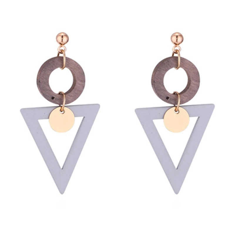 

Simple Wild Triangle Geometry Earrings Female Personality Acrylic Hand Made Temperament Dangle Earrings Boucle D'oreille
