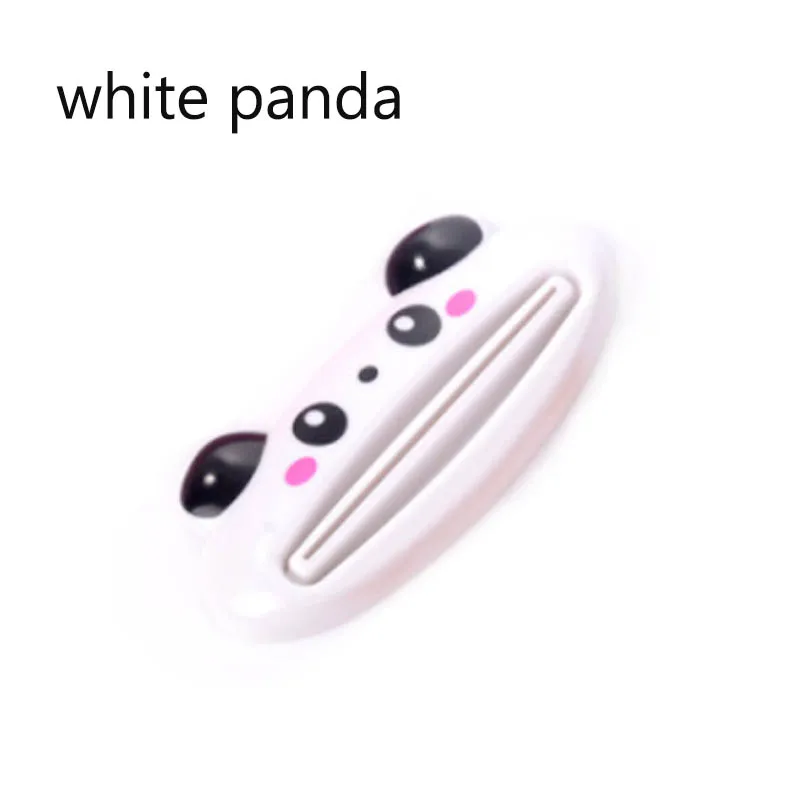 Зубная паста дозатор крема соковыжималка мультфильм аппарат для установки заклепок паста милые животные пластиковые выдавливатель для зубной пасты зажим 2 шт - Цвет: white panda