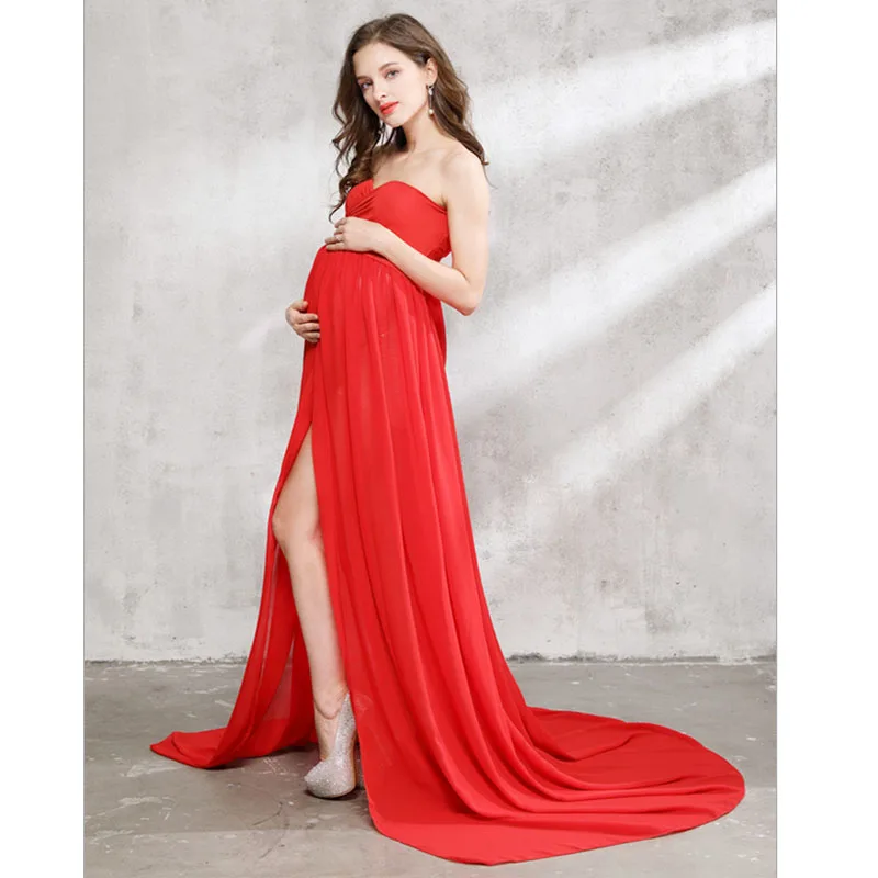 Maternity Photography Props Pregnancy Woman Shoulderless Long Dresses Pregnant Clothes Photo Shoot