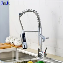 deck mount выдвижной кухонный кран два поворотный слив пружинный смеситель хромированные смесители fingle ручка кран