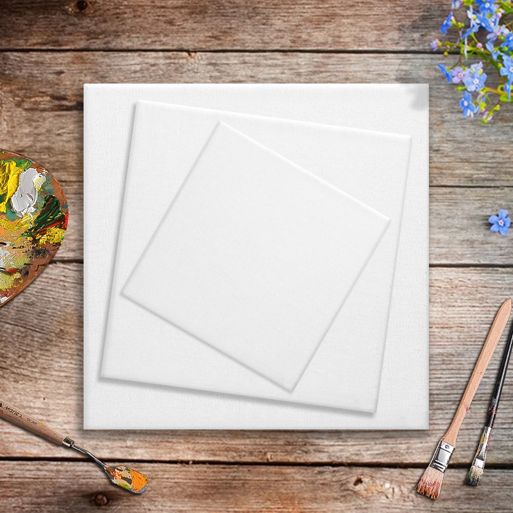 1 шт белый хлопок пустой квадратный холст художника для холста масляной краски DIY деревянная рамка доски для грунтованных масляные, акриловые краски