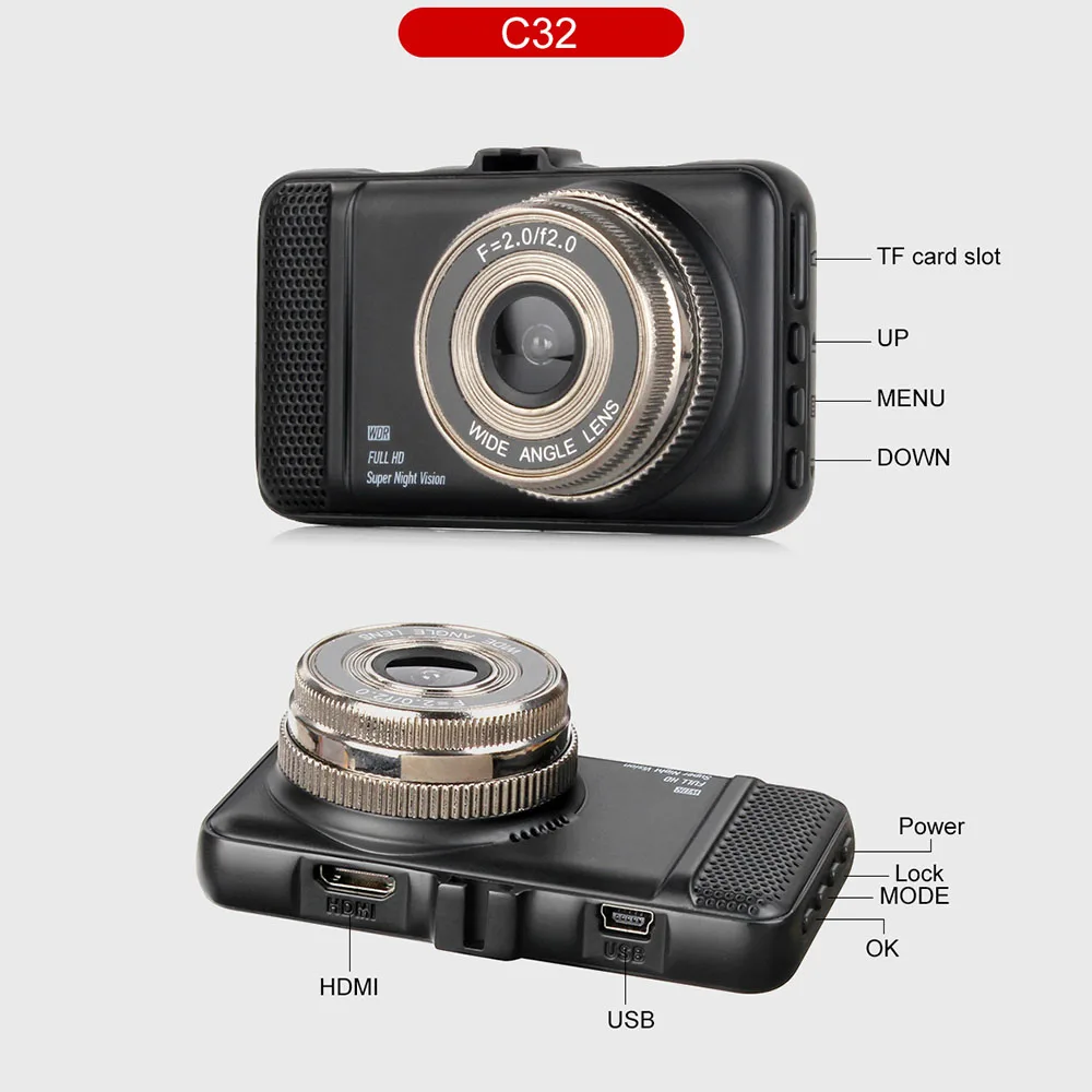 Full HD 1080P угол обзора 170° регистратор с IPS экраном 3 дюйма лучший недорогой