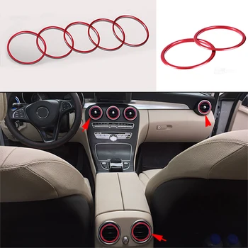 

7PCS Air Vent Outlet Ring Cover Trim Alloy for Mercedes Benz C Class W205 15-17 & GLC Class X205 2016-2017