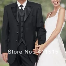 /черная одежда жениха смокинг с лацканами с острыми углами мужские свадебные костюмы/индивидуальный костюм, смокинг/мужское платье/мужской свадебный костюм