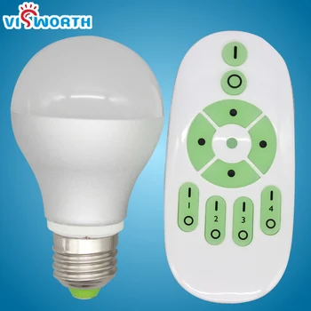 

7w 12w wireless light remote Wifi controller led dimmable Bulb E27 color temperature adjustable RF remote control led lamp