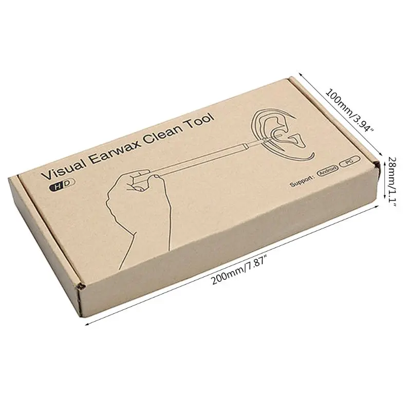 2 M de Cable de 5,5mm de la cámara del endoscopio 0.3MP Earpick 6 LED de luz Visual cuchara oído cera removedor limpiador de oído 3 tipo de USB para Android PC