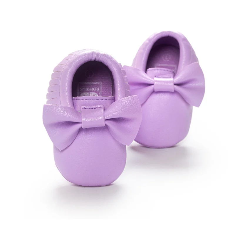 New PU Leather Unisex Toddlers Baby Shoes Soft Soled Tassel Crib Shoes Prewalker Bow Shoe First Walkers P1