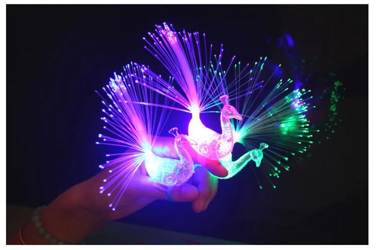 Детская дневная лампа в виде павлина на палец светодиодный свет детские игрушки новинка пальчиковые игрушки