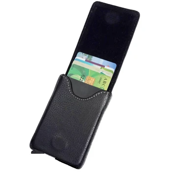 

2019 Antitheft Men Fashion Credit Card Holder Blocking Rfid Wallet New Pu Leather Card holder Aluminum Metal Purse