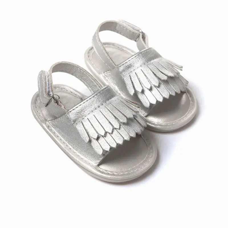 Infant Baby Girl Tassel Summer Shoes Leather Soft Bottom Crib Anti-slip Shoe First Walkers LH7s