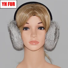 Милые новые стильные меховые наушники с натуральным кроликом для девочек, зимние меховые наушники с натуральным кроличьим мехом, меховые наушники для русской женщины из натуральной кроличьей шерсти