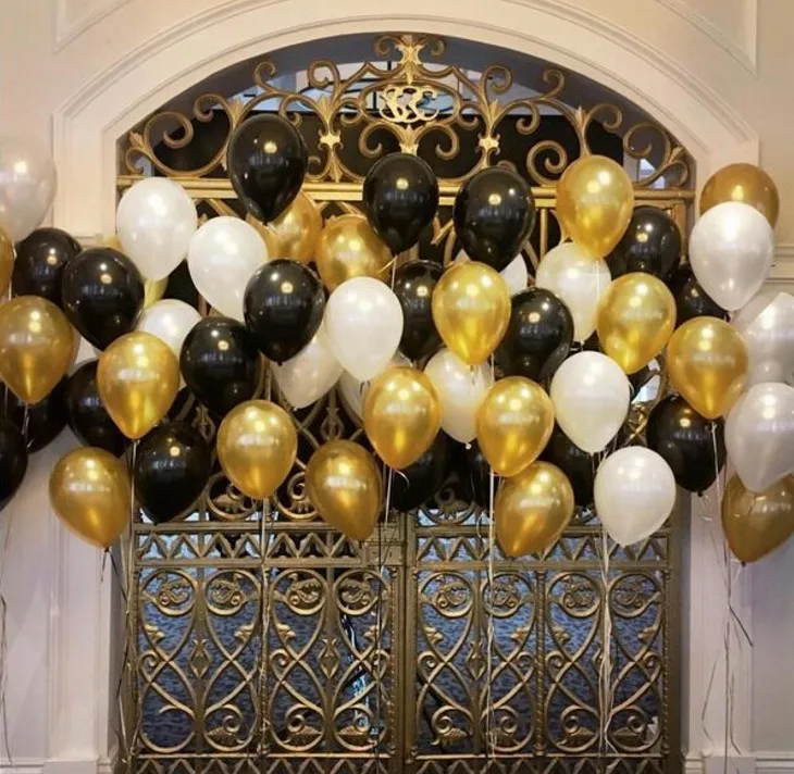 1 Unidades plata Feliz cumpleaños letra globos con perla oro negro blanco globos adultos regalos para decoraciones de fiesta temática suministros