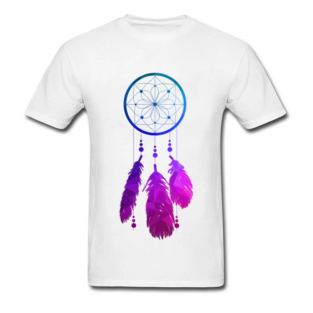 Geo Neon Dreamcatcher Crewneck Top T-shirts Summer/Fall Casual Tops & Tees Short Sleeve Coupons Cotton Fabric Tee-Shirt Adult Geo Neon Dreamcatcher white