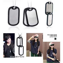 Смешанные цвета 100 шт/партия алюминиевый сплав 50*29 мм военные армейские бирки с глушителем шаровая цепь ПЭТ бирки собака Именные Бирки