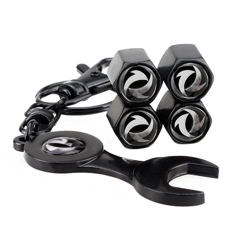 

Wrench 4pcs Set Metal Car Styling Wheel Tire Valves Caps Stems Logo For DongFeng ECS H30 Cross I-car ISG S30 BSG Tai-Concept TT