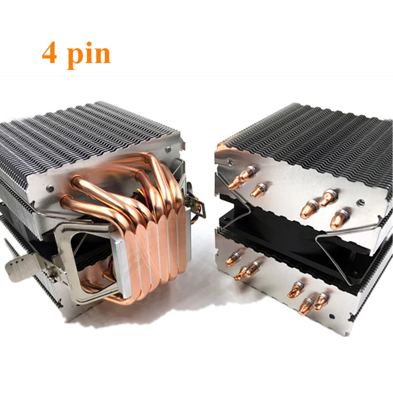 6 الحرارة الأنابيب 4pin عالية الجودة وحدة المعالجة المركزية الحرارة بالوعة 115X2011 1366 مزدوجة برج الحرارة بالوعة 9 سنتيمتر مروحة دعم إنتل AMD