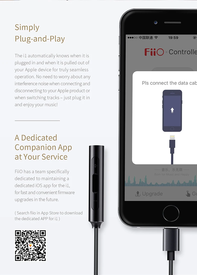 Fiio i1 декодер наушников ЦАП iPhone аудио кабель усилитель Lightning штекер 3,5 мм разъем адаптер для Apple MFI iPhone 8 iPhone X