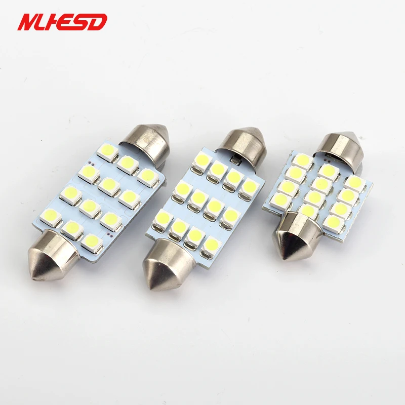 

100X Car Light C5W 12 SMD LED 100Pcs 31mm 36mm 39mm 41mm White 3528 1210 12SMD 12LED Festoon Dome Lamp Bulb DC12V Free shipping